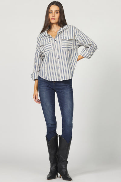 Adrianna Stripe Button Down