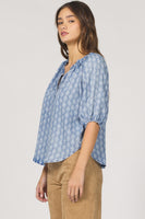 Costa Ladder Trim Poets Blouse