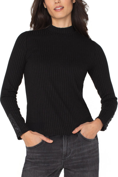 Long Sleeve Top with Button Detail