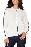 Crewneck Sweater with Stripe Detail