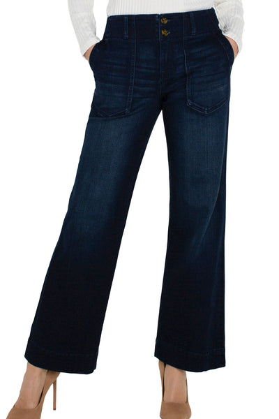 Patch Pocket Wide Leg Jeans