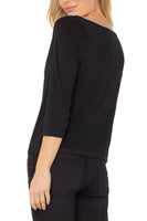 3/4 Sleeve Draped Neck Top
