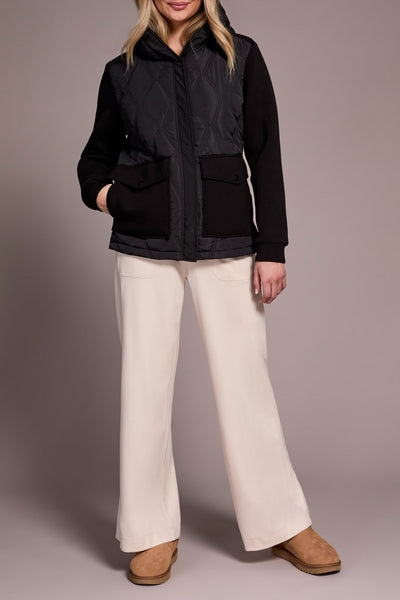 Quilted Knit Combo Jacket