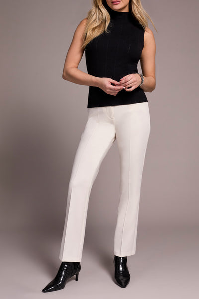 Textured Sleevless Mock Neck Top Black