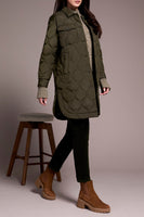 Long Quilted Button Up Jacket
