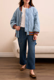 Quilted Bomber Jacket with Stripe Detail