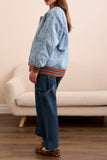 Quilted Bomber Jacket with Stripe Detail