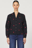 Milano Button Up Embroidery Top