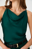 Ennis Satin Cowl Neck Top