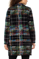 Plaid Open Front Sweater Coat