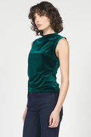 Shaunee Cowl Neck Sleevless Top Rainforest