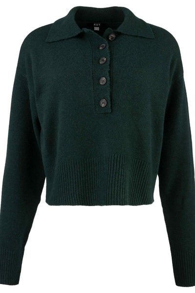 Lilia Button Front Sweater Forest