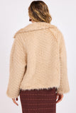Prairie Chevron Faux Fur Jacket