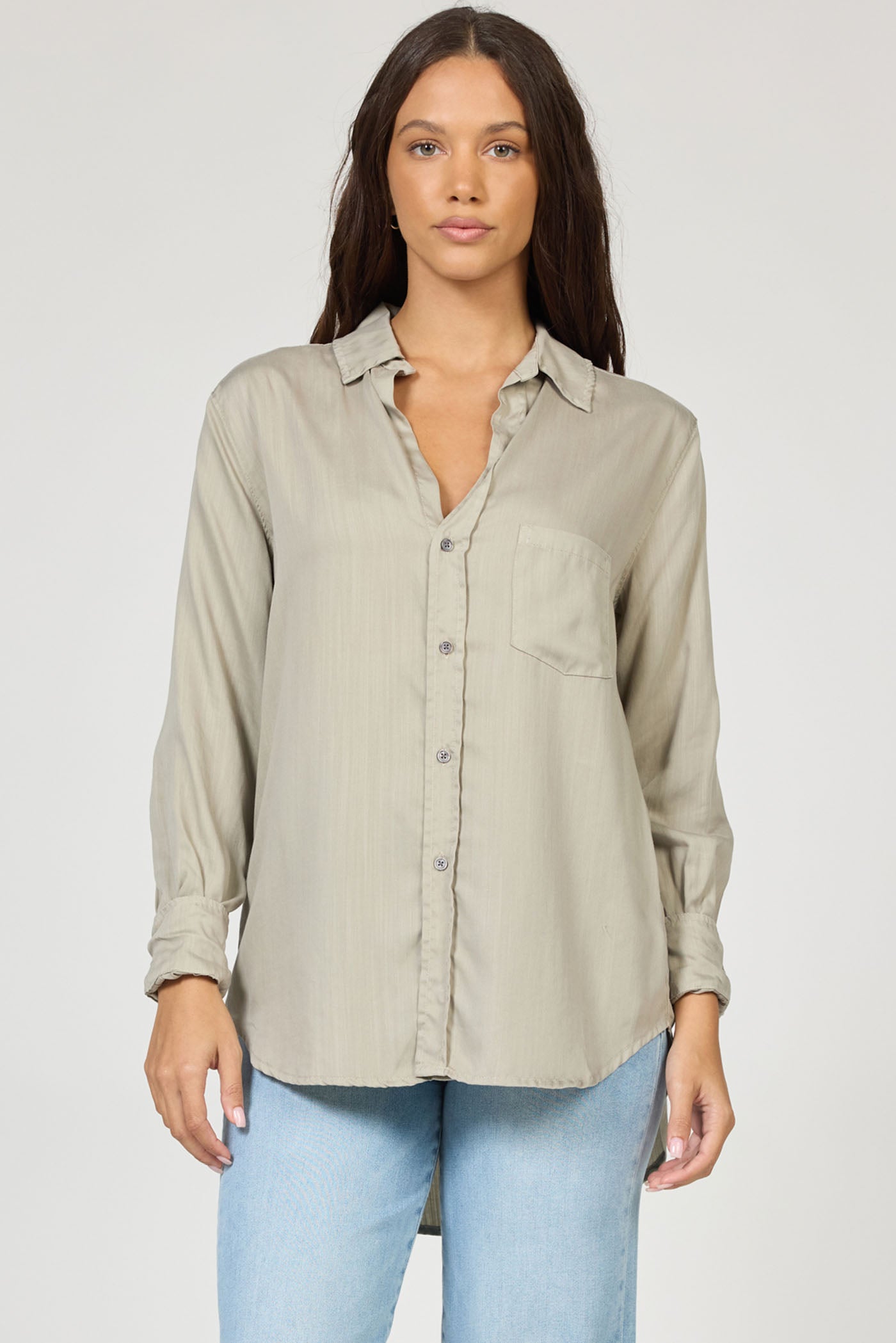 Galina Button Down Abbey Stone