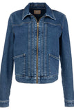 Genevieve Zip Front Denim Jacket