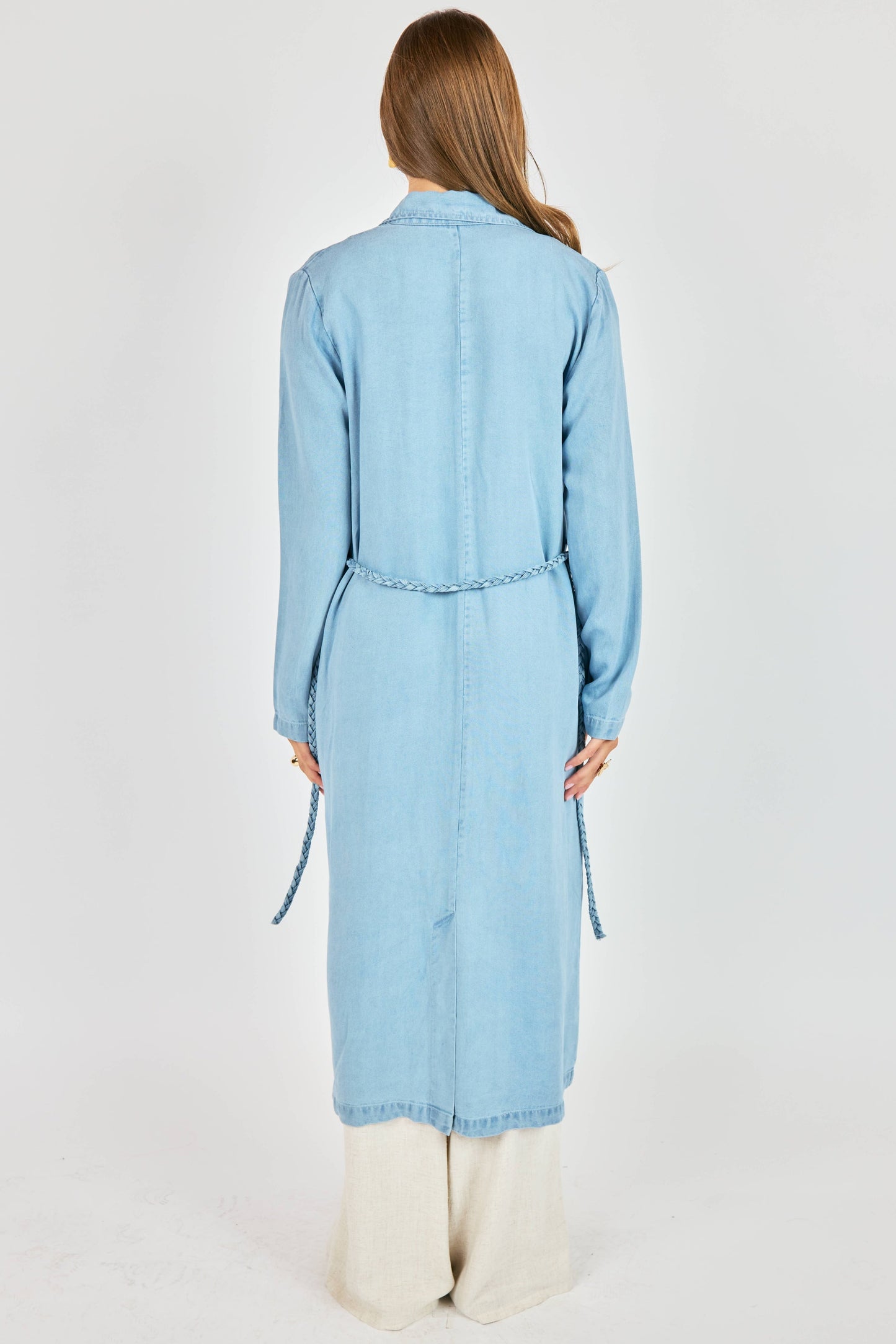 Duster Coat with Braided Belt