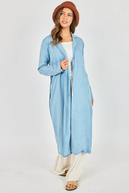 Duster Coat with Braided Belt