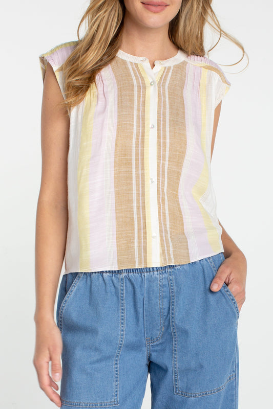 Dolman Button Front Woven Blouse