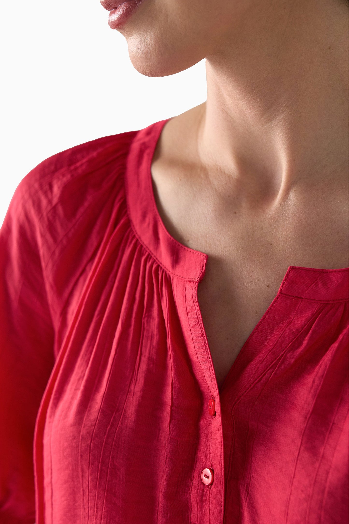 Short Sleeve Half Placket Blouse