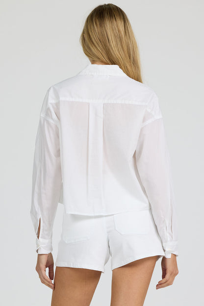 Adrianna Cropped Button Down White