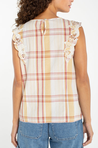 Cap Sleeve Embroidered Top
