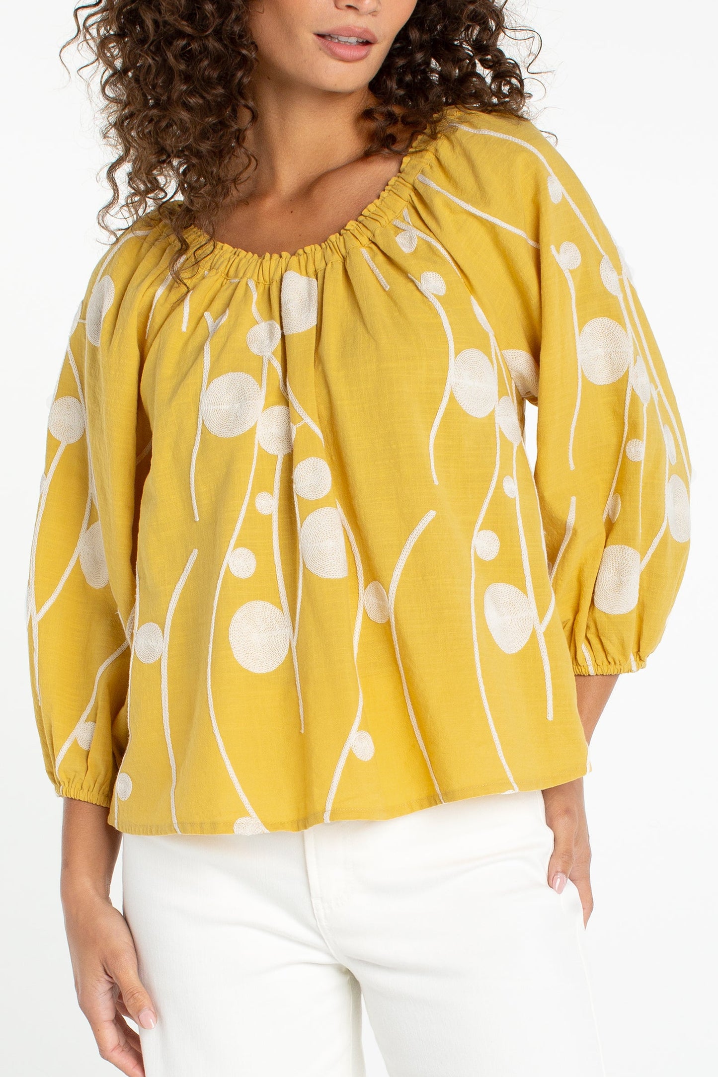 3/4 Sleeve Woven Top