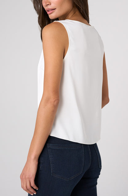 Woven Tank with Lace Trim