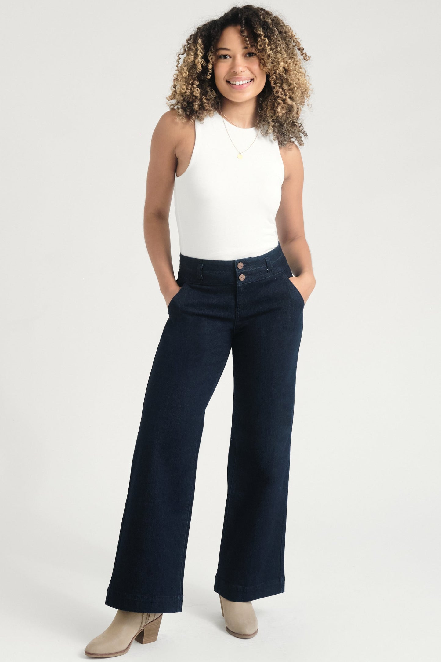 Petite 29" Slim Wide Leg