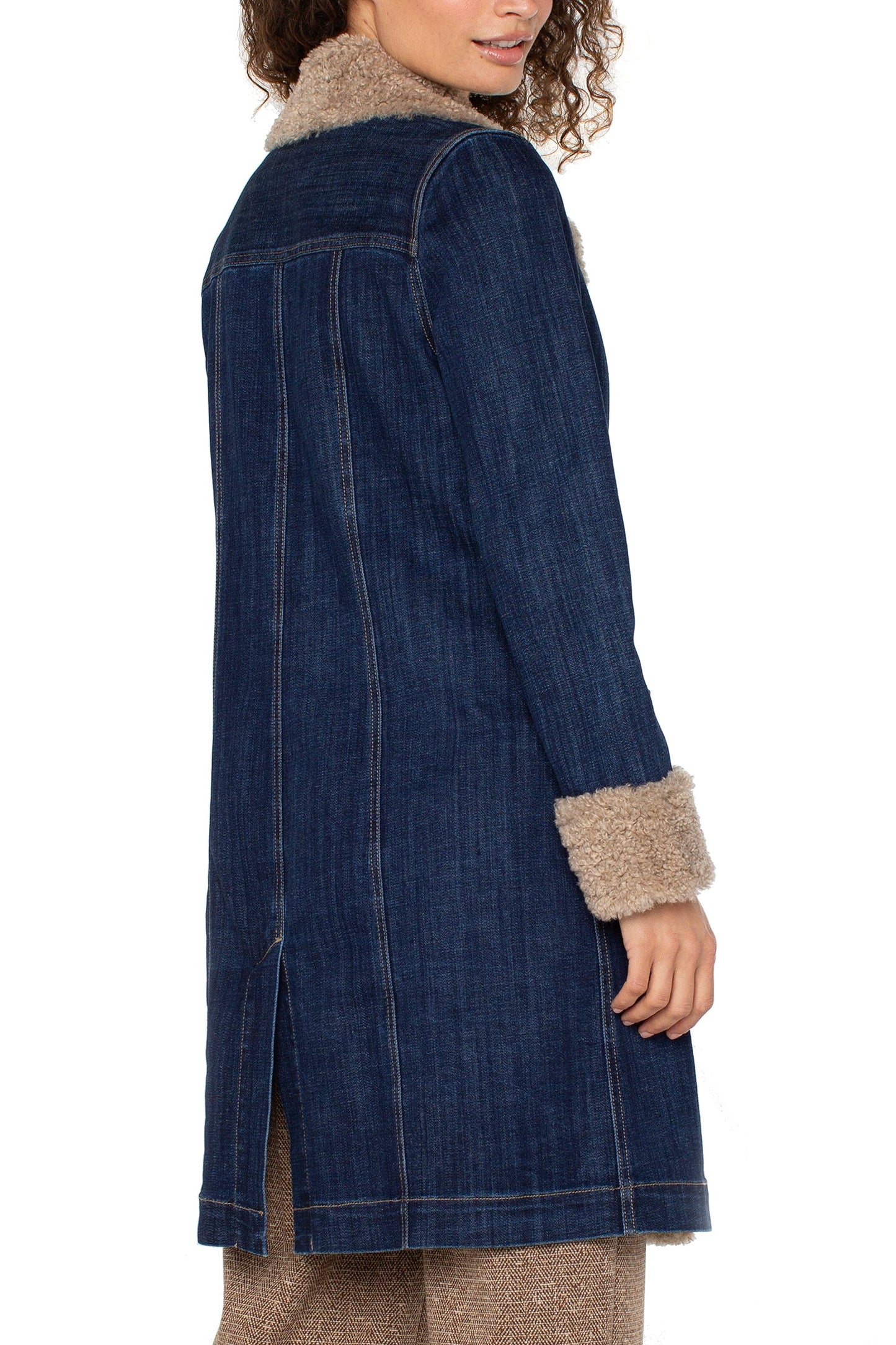 Sherpa Trim Denim Coat