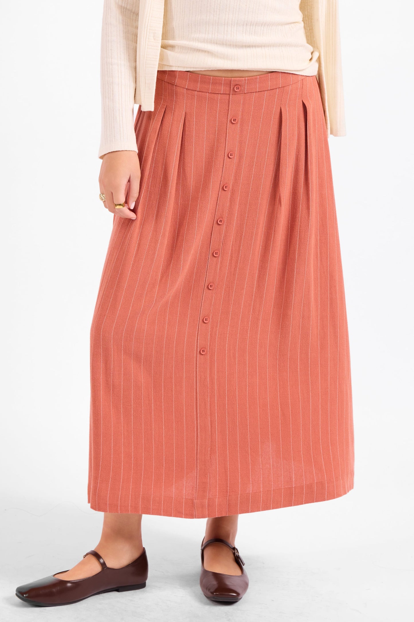 Sugarloaf Stripe Midi Skirt