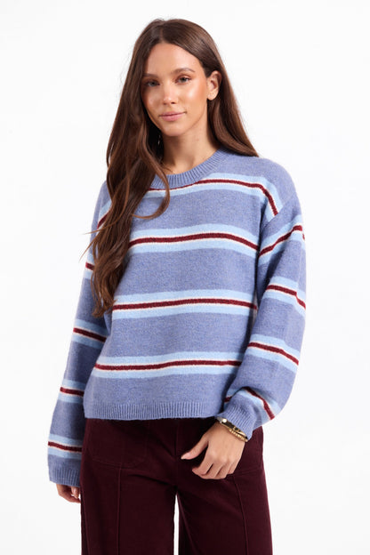 Hudson Stripe Crewneck Sweater