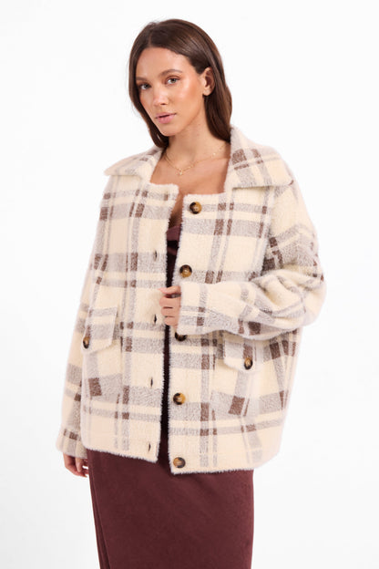 Lola Button Up Plaid Coat