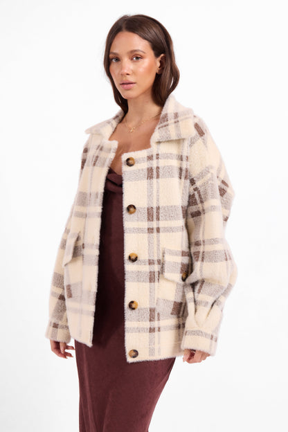 Lola Button Up Plaid Coat
