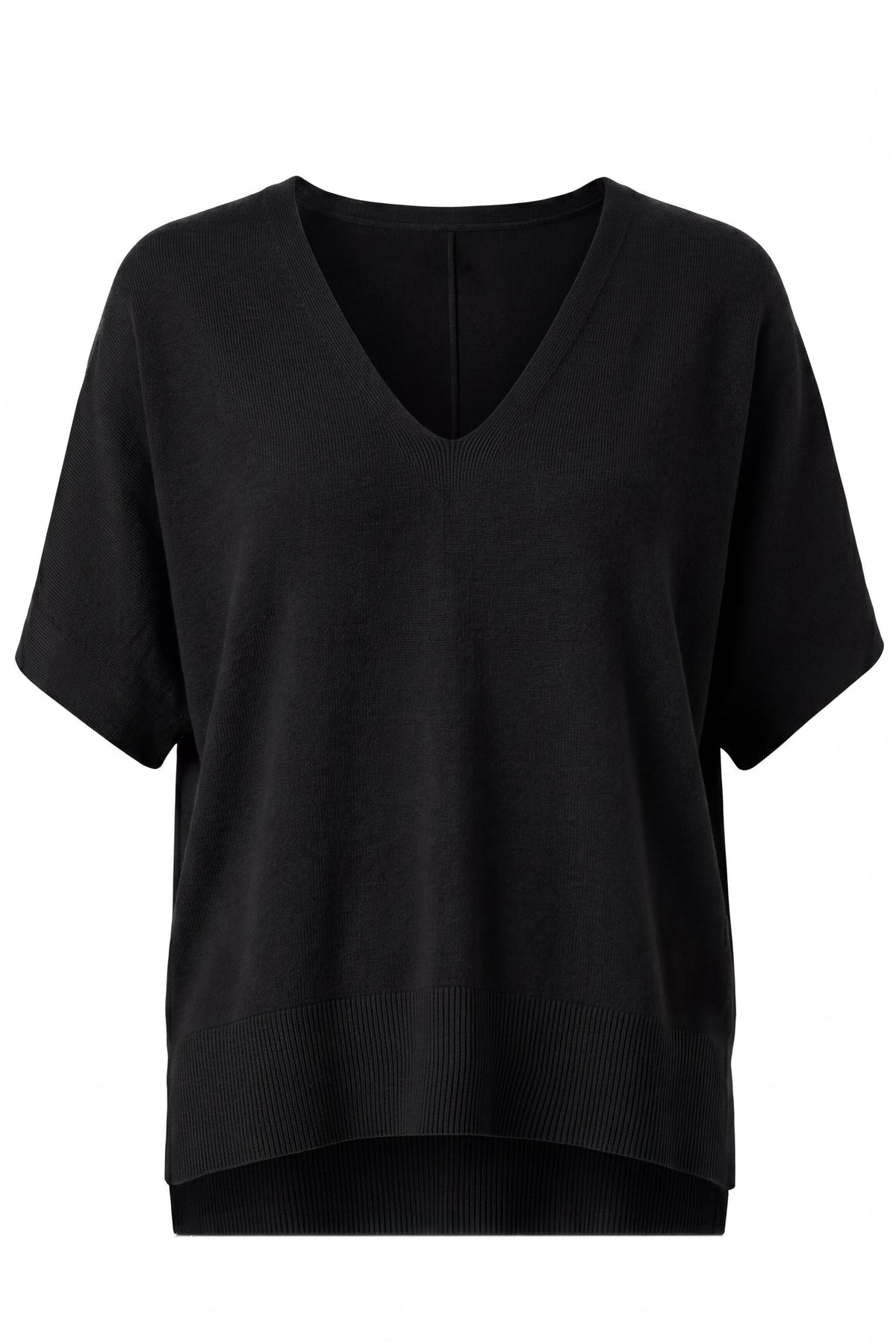 Dolman Sweaters with Step Hem Black