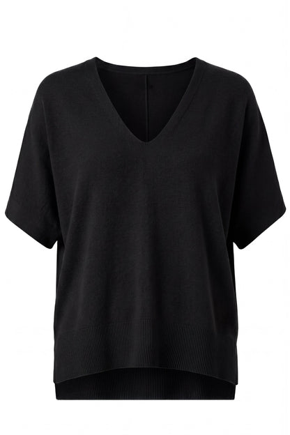 Dolman Sweaters with Step Hem Black