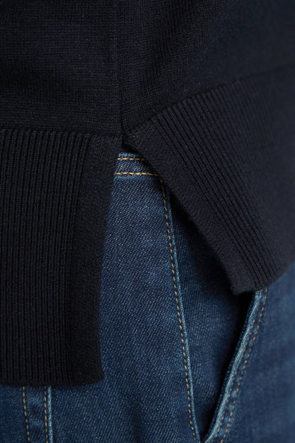 Dolman Sweaters with Step Hem Black