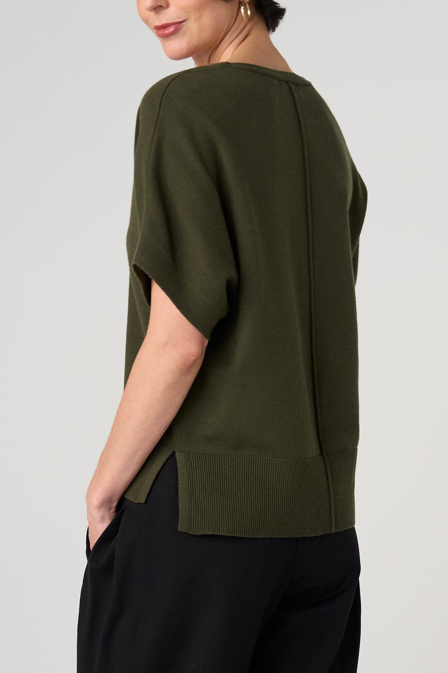 Dolman Sweaters with Step Hem Hunter Green