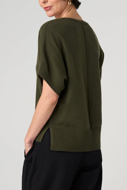 Dolman Sweaters with Step Hem Hunter Green