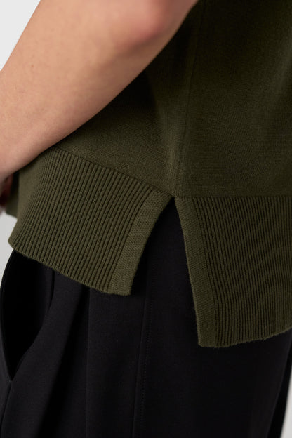 Dolman Sweaters with Step Hem Hunter Green