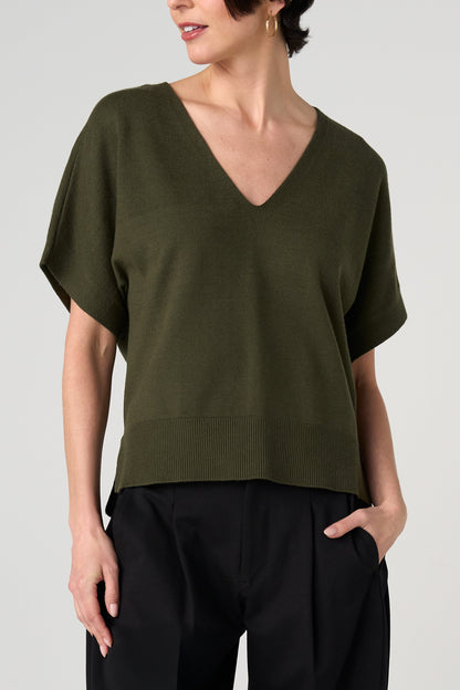 Dolman Sweaters with Step Hem Hunter Green