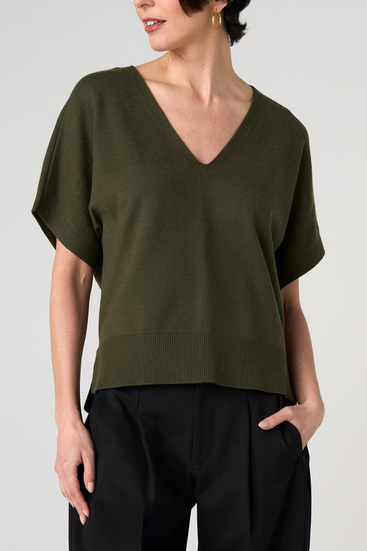 Dolman Sweaters with Step Hem Hunter Green