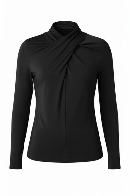 Wrap Neck Knit Top
