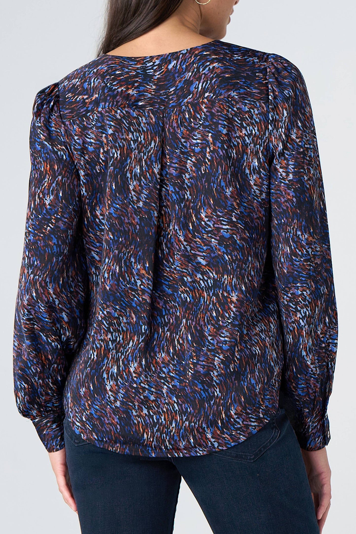 Hidden Placket V-Neck Blouse