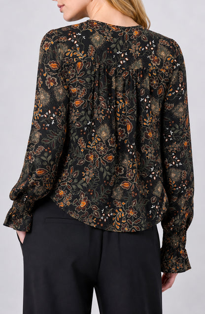 Long Sleeve Blouse with Pintucks