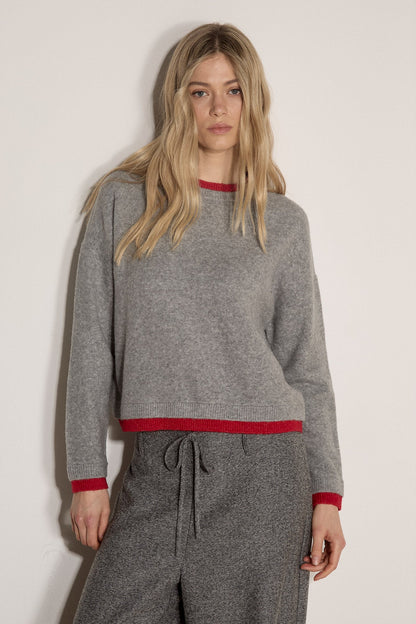 Contrast Color Layered Sweater