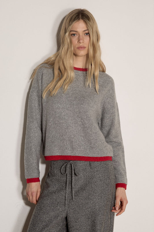 Contrast Color Layered Sweater