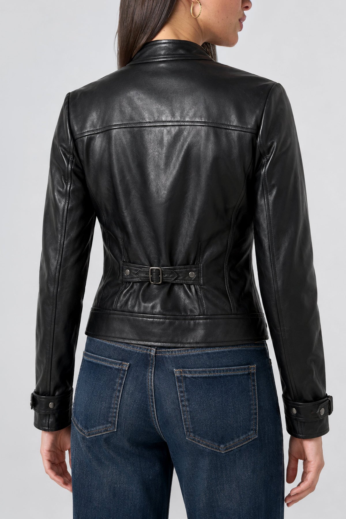Moto Jacket with Buckle Details