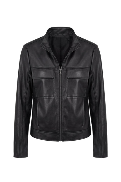 Moto Jacket with Buckle Details