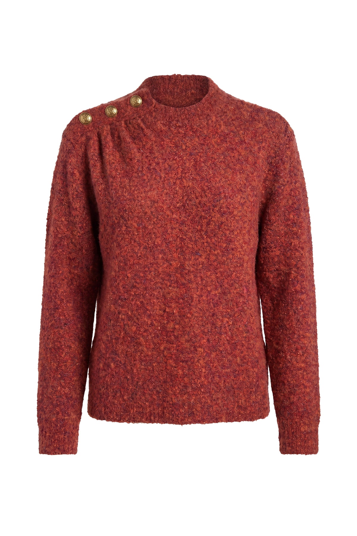 Mock Neck Sweater with Button Detail
