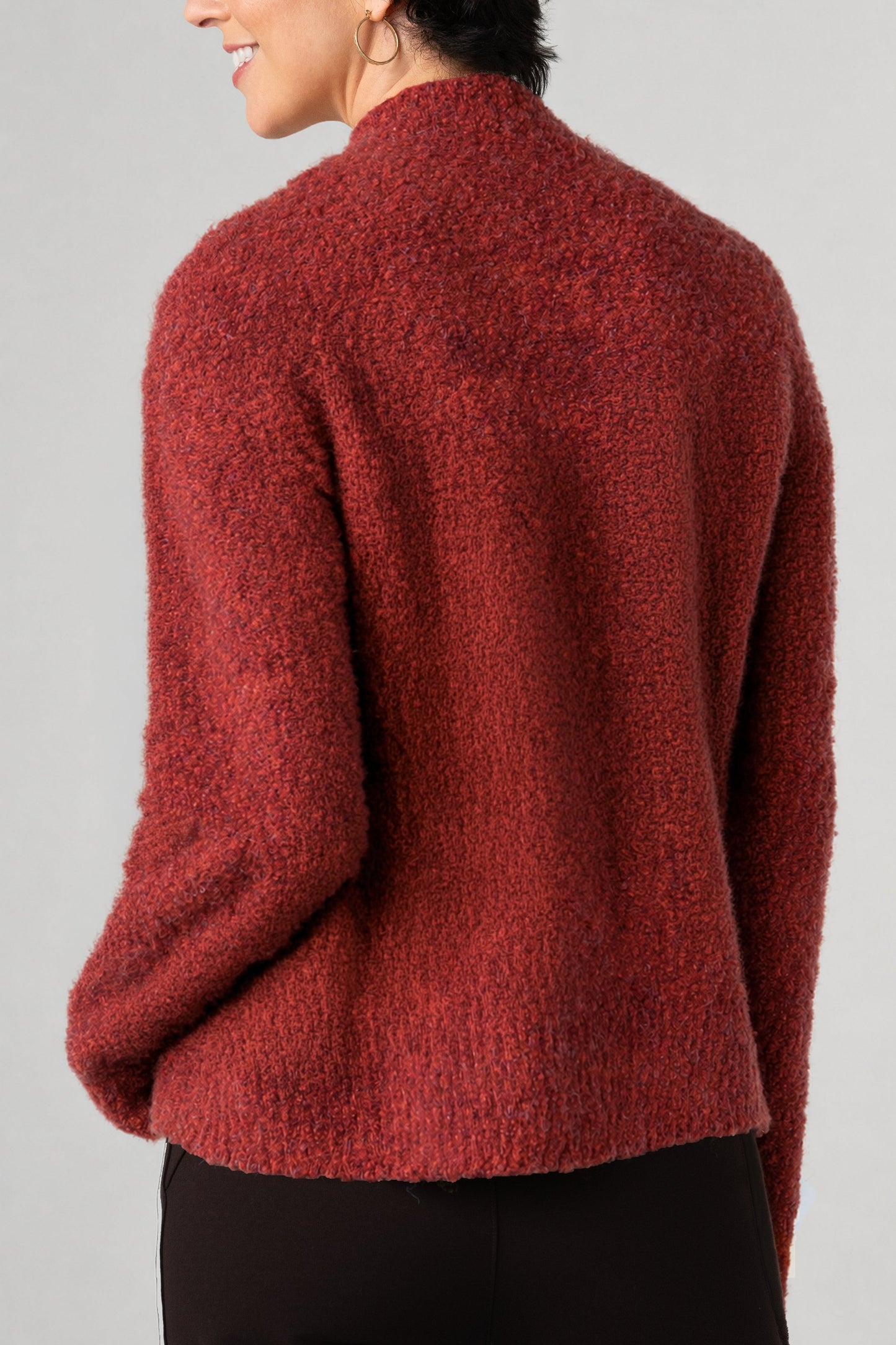 Mock Neck Sweater with Button Detail